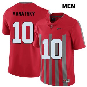 Men's NCAA Ohio State Buckeyes Daniel Vanatsky #10 College Stitched Elite Authentic Nike Red Football Jersey HX20E73SD